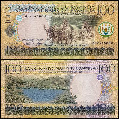 Руанда/Rwanda 100 Francs 2003 Pick 29 UNC Полтава - фото 1