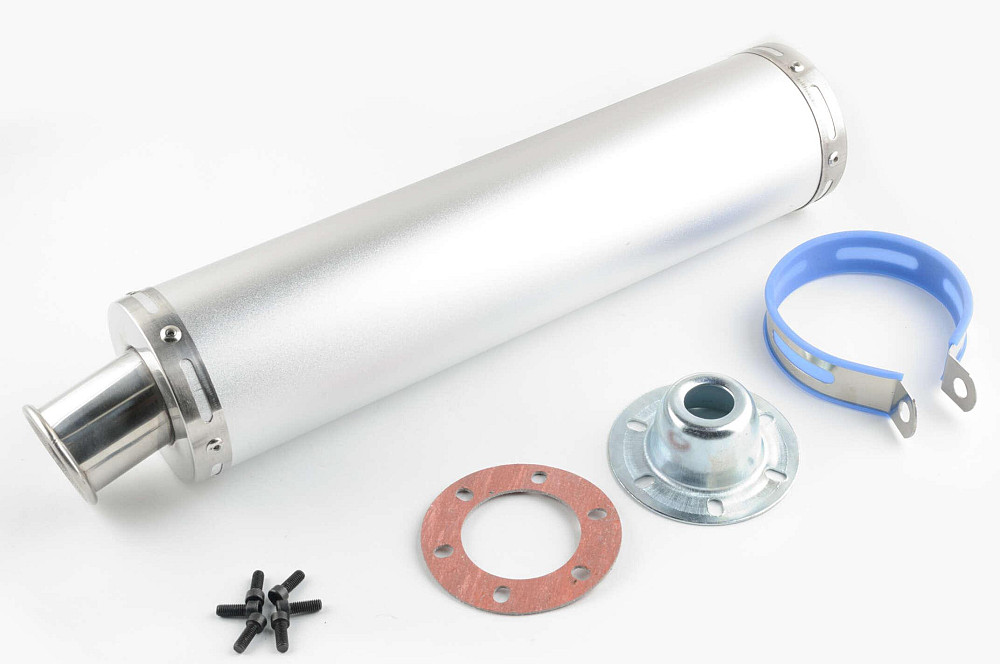 Глушник (тюнінг) 420 * 100mm, кріп. Ø78mm (нержавіюча сталь, срібло, прямоток, mod:1) Киев - изображение 1