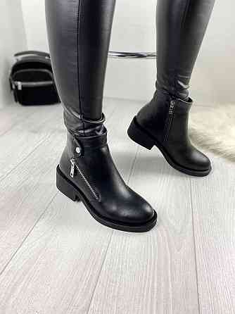 Черевики жіночі D and V чорні натуральна шкіра висота 11см размер 40р (2196) Коломыя