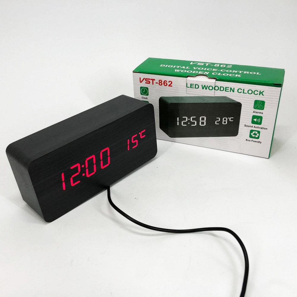 Настільний годинник LED на батарейках VST-862, Годинник електронний з яскравими цифрами настільний OD-55 Львів - фото 1