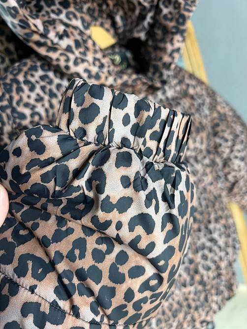 Куртка жіноча Lady Yep 9006 коротка з капюшоном леопардовий принт на резинці демісезонна коричнева, коричневий, 46 Київ - фото 10