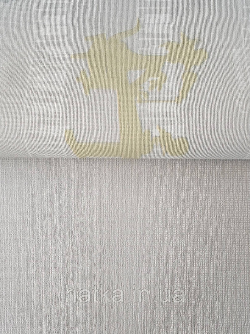 Шпалери вінілові на флізеліні AdaWall Ada Kids метрові дитячі однотонні смужки сіточкою світло-сірі Київ - фото 1