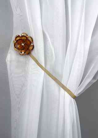 Магніти для штор і гардин Квітка набір 2 шт Бурштиновий (81-306) Київ