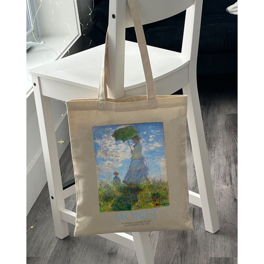 Екошопер BookOpt ВК4087 MONET Жінка з парасолькою бежевий Киев - изображение 4