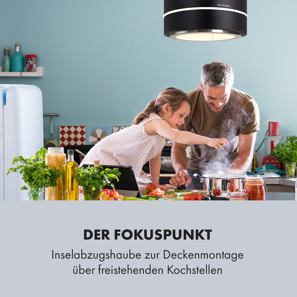 Островная вытяжка Tron Ambience Ø38см рециркуляция 540м³/ч LED черный Черный (Германия, читать описание) Ровно - изображение 2