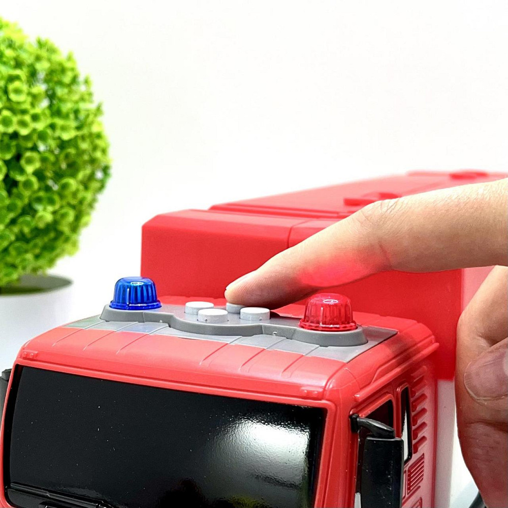 Трейлер ігровий гараж 2в1 інерційний з машинками звук світло поліція Червоний (660-S17-18) Чернігів - фото 5