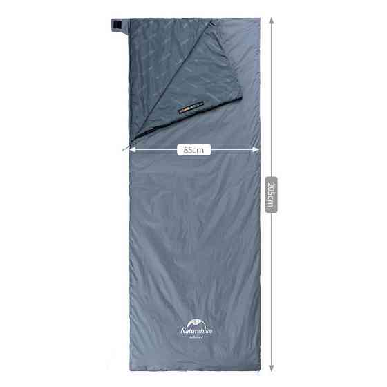 Спальник надлегкий Naturehike Ultralight LW180 NH21MSD09 лівий, (15°C), p-p XL, сіро-синій Рівне