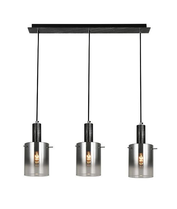 VALESO Підвісний світильник G 07459/3L матовий чорний сріблястий хром Коломия - фото 1