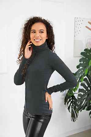 Жіноча тепла базова водолазка "Kelly" оптом| Батал 54-56, Графіт Київ