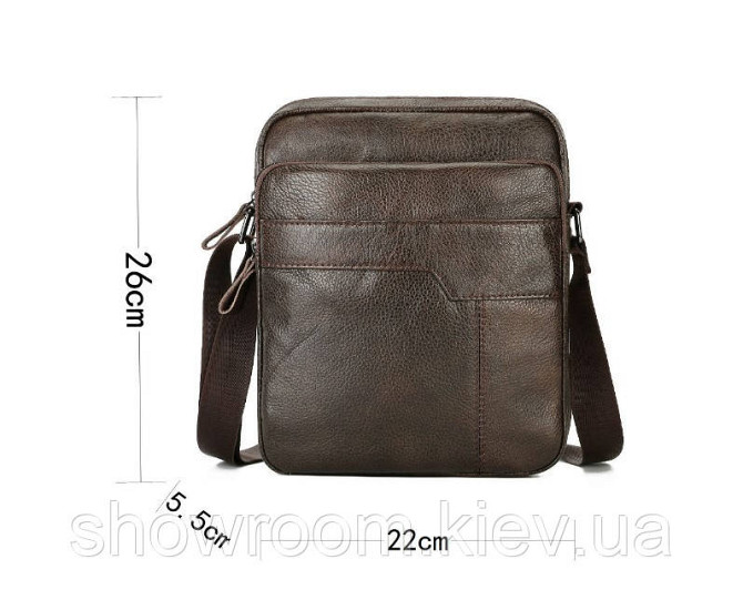 Чоловіча сумка на плече Leather Collection (5039) чорна Київ - фото 4