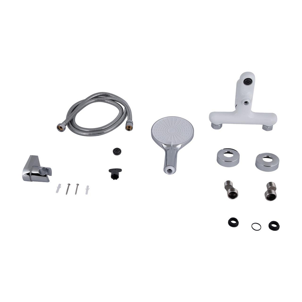Змішувач для ванни Qtap Jay (з душовим гарнітуром) QTJAY259CRW45553 Chrome/White Київ - фото 9