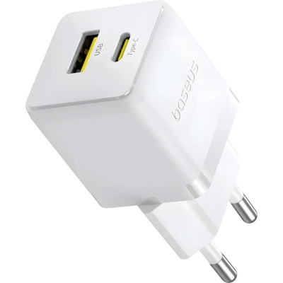 Зарядное устройство Baseus 1xUSB-C 20W + 1xUSB white + cable USB-C to USB-C 60W 1.0m (P10111608213-01) Винница - изображение 8