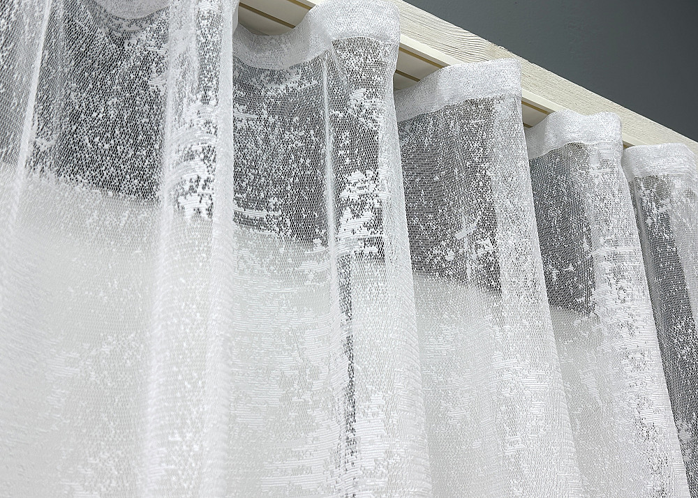 Кухонна арка з макраме VR-Textil № 000к жакард "Мрамор Al-1" білий 300х150 см (51-220) Київ - фото 6