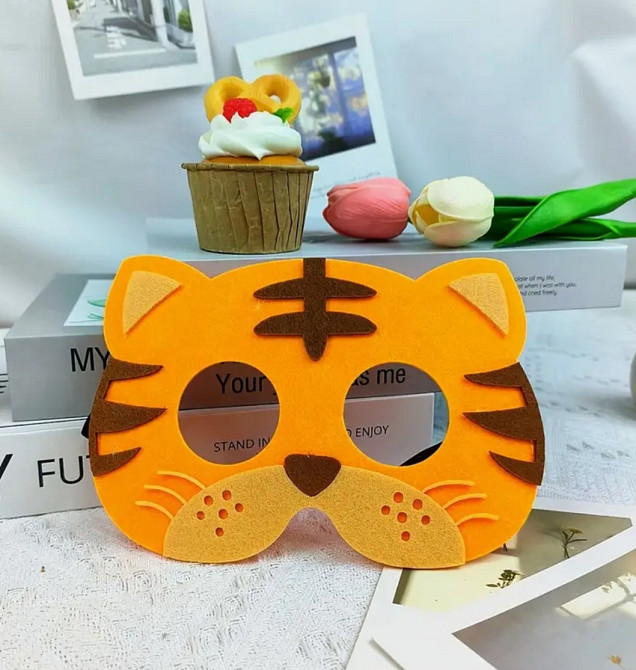 Дитяча маска з фетру Тигр one size різнобарвний Київ - фото 2