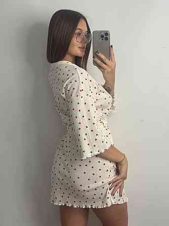 Халат жіночий для дому з трикотажу Червоні серця M/L Харків