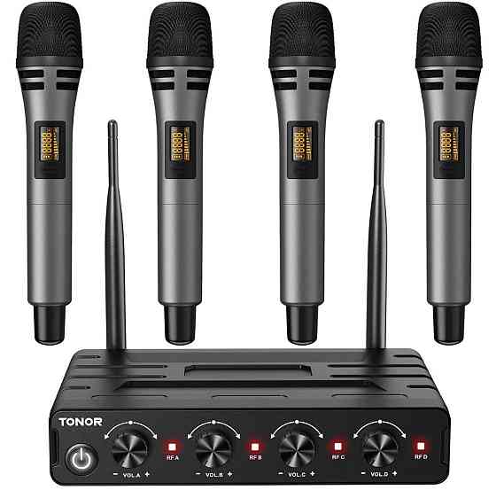 Беспроводная микрофонная система TONOR TW360 с 4x10-канальным беспроводным. Харьков