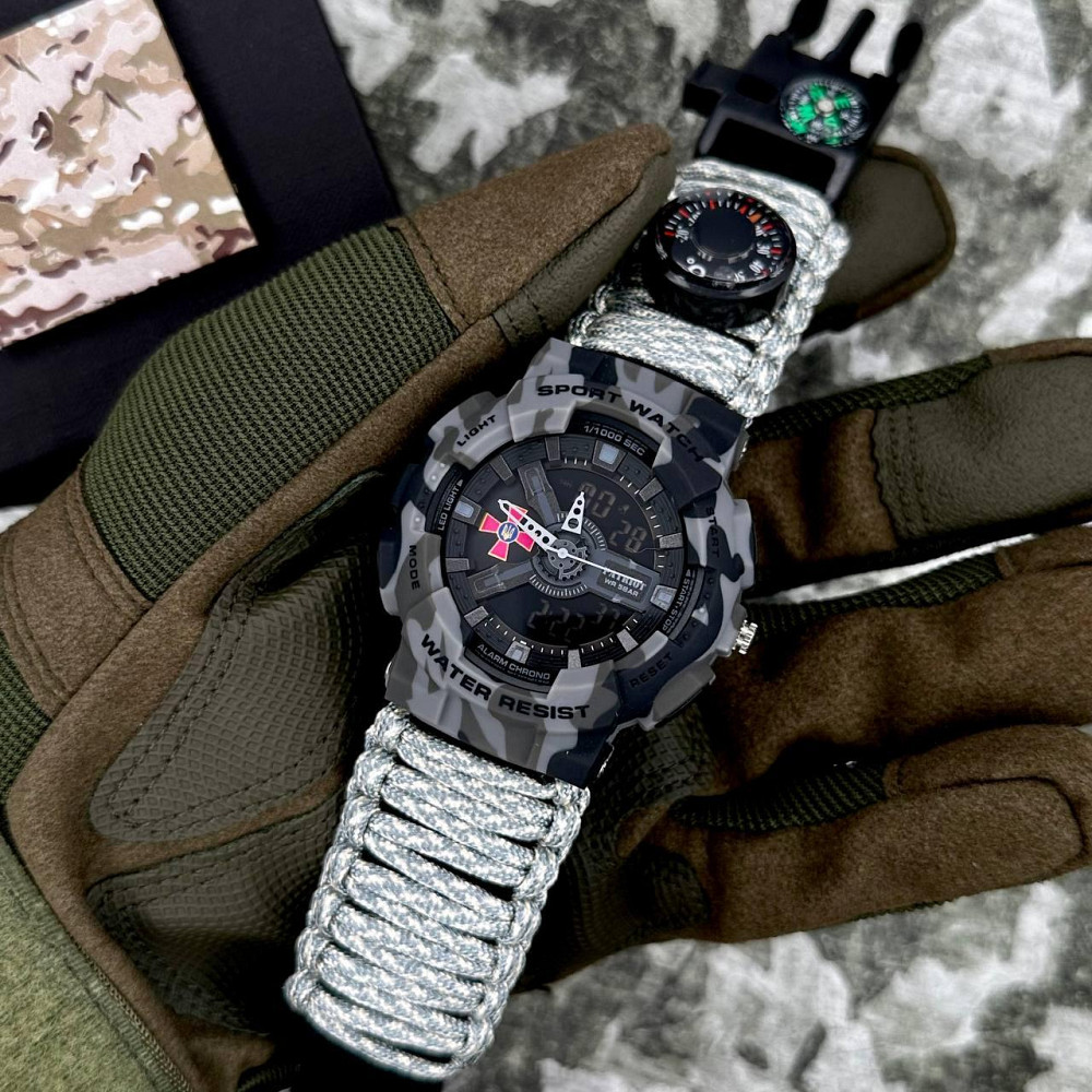 Patriot 005CMGYSU ЗСУ Сірий камуфляж Паракордовий ремінець ACU + Коробка. SBR Киев - изображение 2