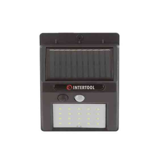 Світильник акумуляторний настінний 20 SMD, вуличний, сонячна панель, датчик руху INTERTOOL LB-0112 Київ