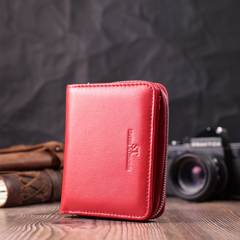 Гаманець для жінок яскравого кольору з натуральної шкіри ST Leather 22552 Червоний Київ - фото 6