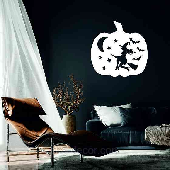 Декоративное настенное 3D Панно «Ведьма», Декор на стену с объемом 70*70 см, Белый Киев