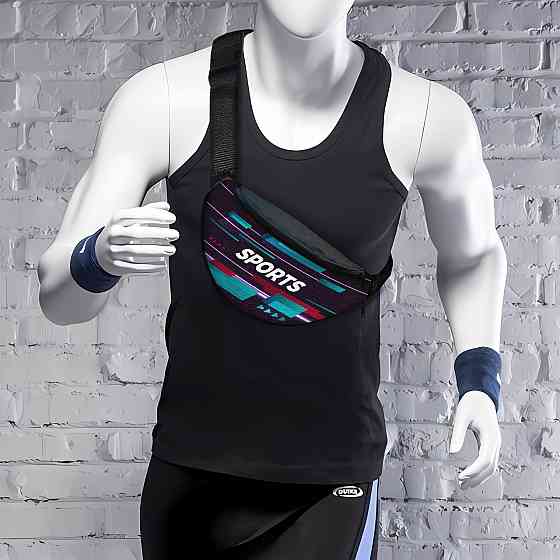 Сумка-бананка Sport чоловіча/жіноча спортивна 32×16 см з розширювачем поясна сумка або сумка через плече (3747) Київ