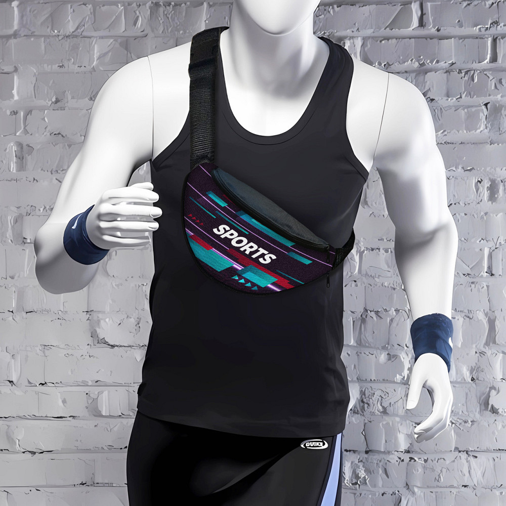 Сумка-бананка Sport чоловіча/жіноча спортивна 32×16 см з розширювачем поясна сумка або сумка через плече (3747) Київ - фото 1