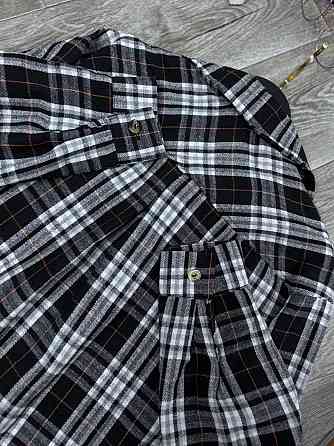 Женская базовая рубашка в модную клетку турецкая фланель Черный, 46/48 Одесса