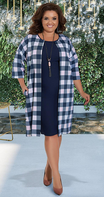 Жакет в клетку и платье большого размера Киев - изображение 2