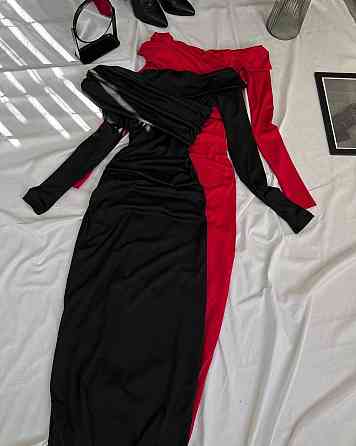 Женское изысканное платье макси с драпировкой микродайвинг Черный, 46/48 Одесса