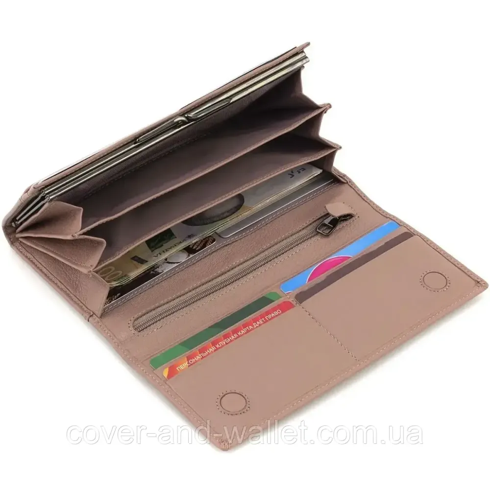 Элитный женский кошелек из натуральной кожи пудрового цвета Marco Coverna W001 Pudra Киев - изображение 7