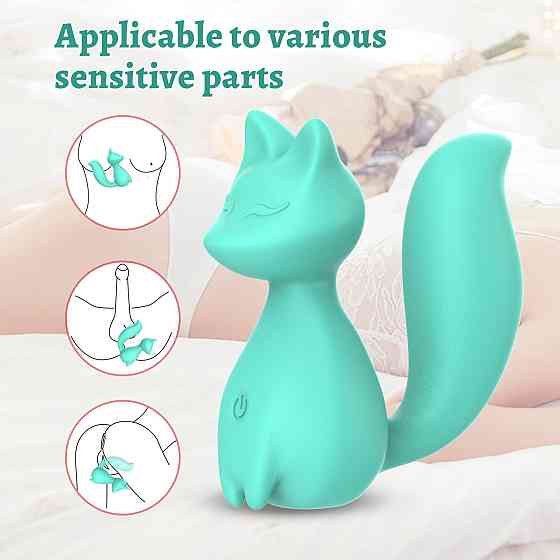Мини-вибратор клиторальный Every Night Toys Doris в форме лисы бирюзовый, 10 режимов вибрации Sex Aura Киев