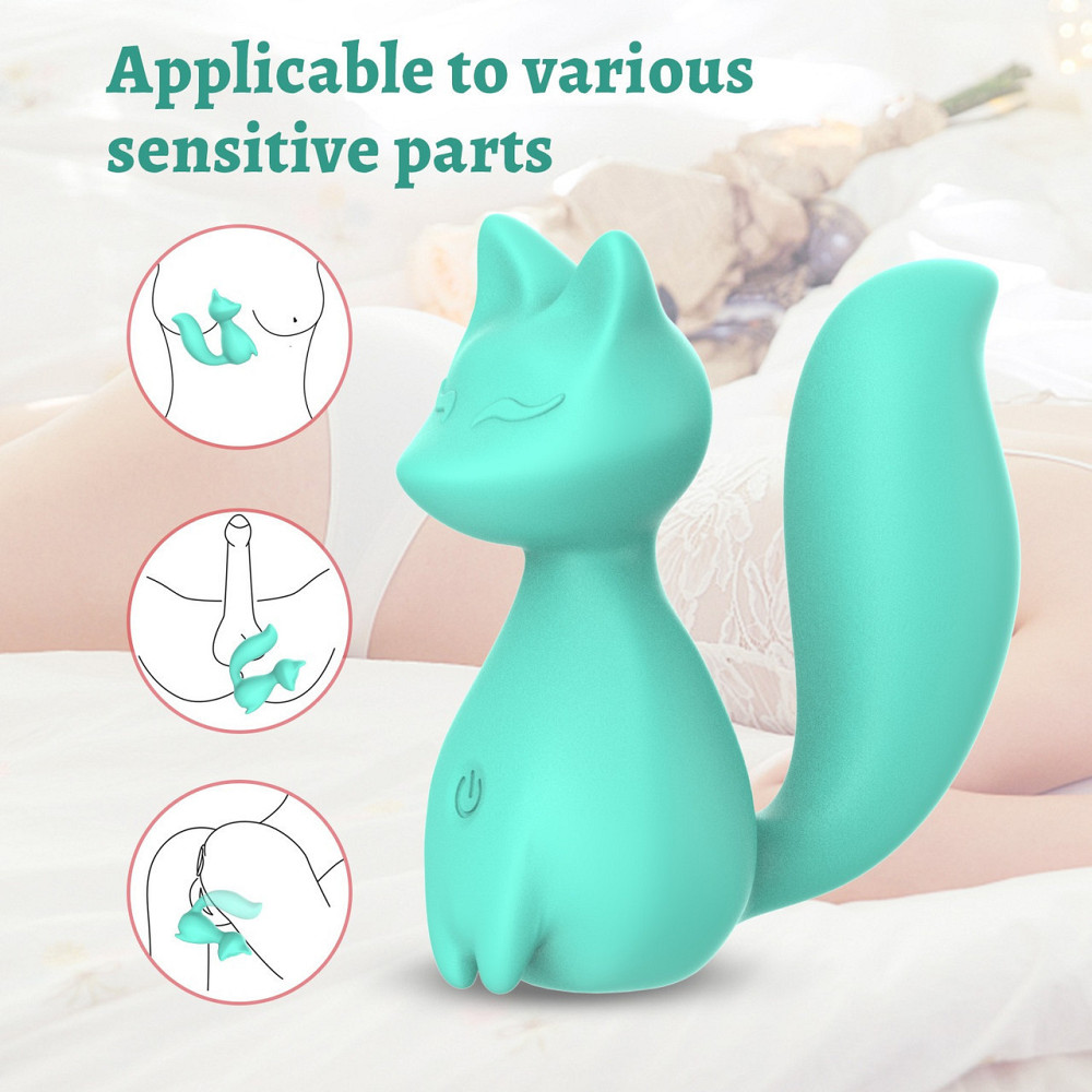 Мини-вибратор клиторальный Every Night Toys Doris в форме лисы бирюзовый, 10 режимов вибрации Sex Aura Киев - изображение 2
