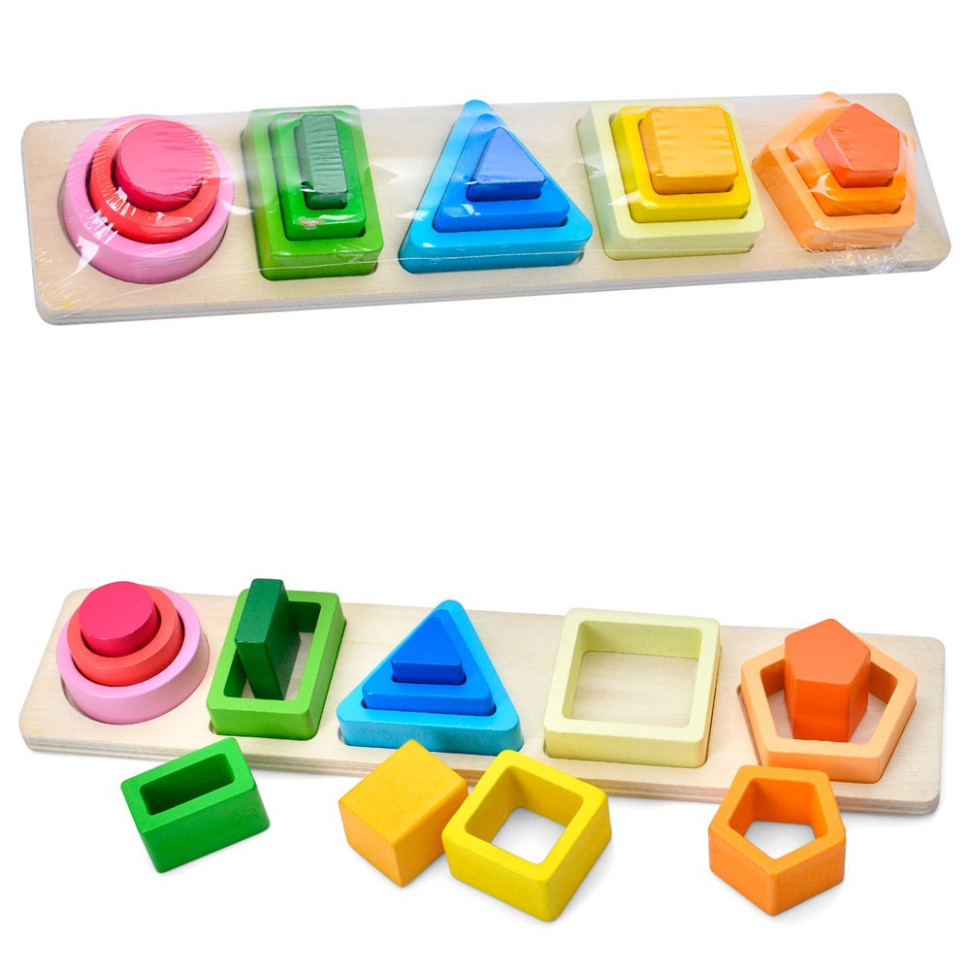 Деревянная игрушка Геометрика MD 0878, 15 деталей Винница - изображение 1