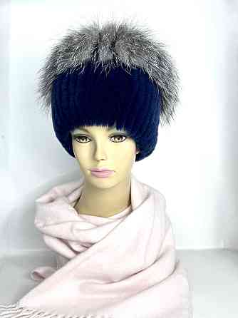 Шапка хутряна жіноча кубанка Мерлін Темно-синій Харків