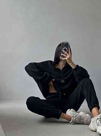 Женский повседневный теплый флисовый костюм двойка турецкий двухсторонний флис Одесса