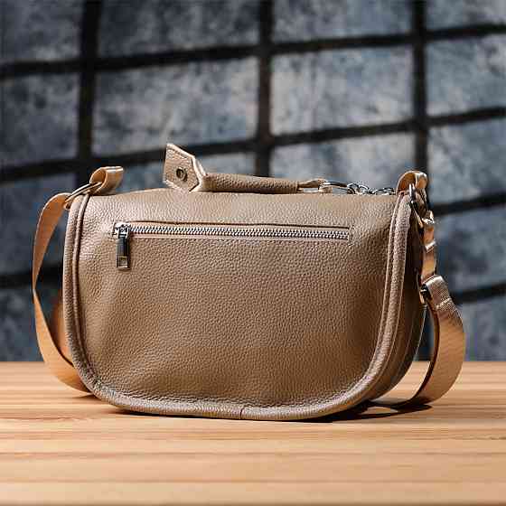 Напівкругла сумка для жінок з натуральної шкіри Vintage 22907 Бежевий Київ