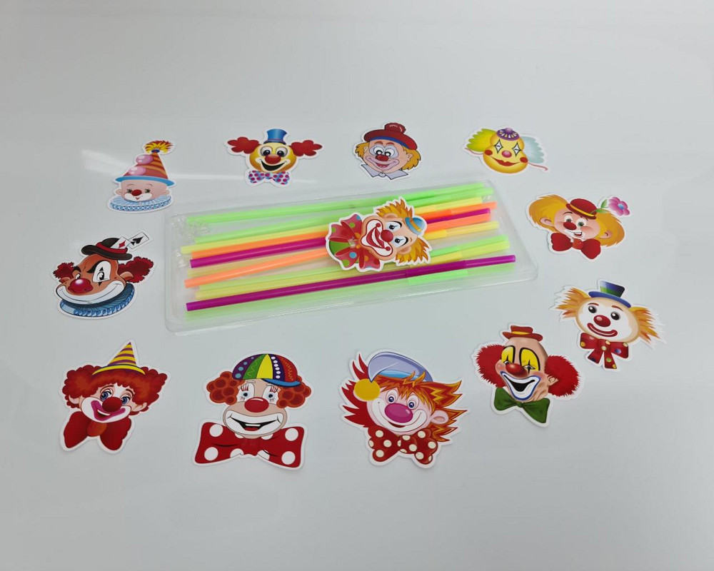 Соломка-трубочка "Клоуни" d6-260мм люминесц (12)*500 (1 шт) Харків - фото 2