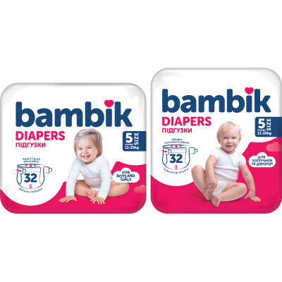Підгузки Bambik Medium JUNIOR Розмвр 5 (11-25 кг) 32 ш (4823071652260) Вінниця - фото 3