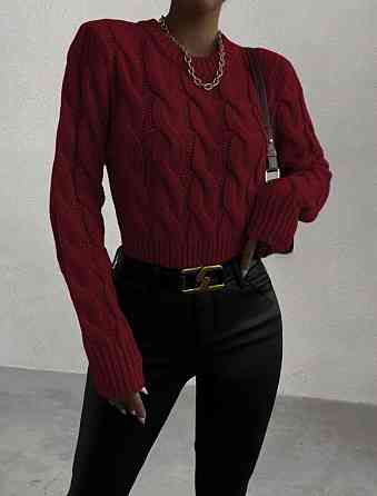 Женский базовый повседневный свитер акрил/шерсть Бордо Одесса