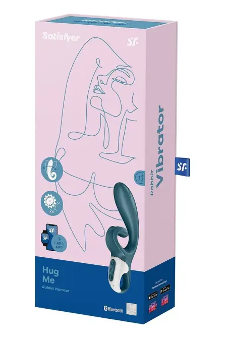 Смартвібратор-кролик Satisfyer Hug Me Bluegrey, 2 мотори, діаметр 4,2см, широка кліторальна частина Львів - фото 7