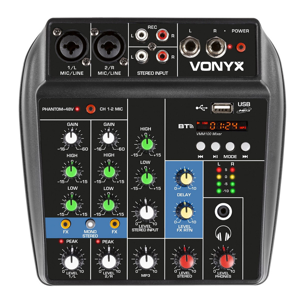 VONYX VMM100 4-канальний USB-мікшер з Bluetooth, USB MP3 і USB-інтерфейсом Рівне - фото 1