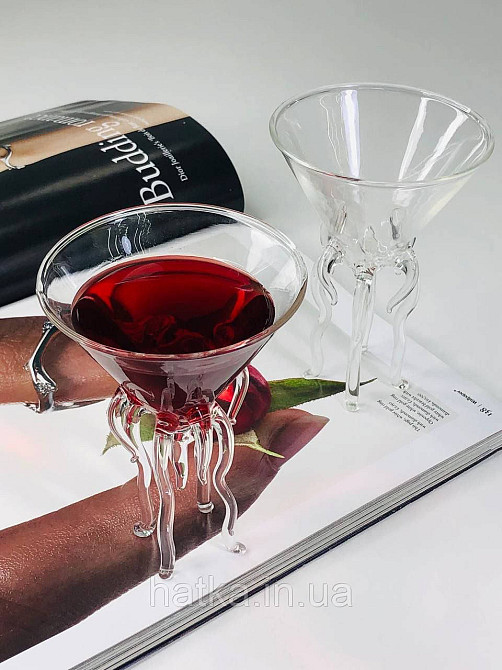 Келих для коктейлю маргарити "богема" 120 мл на ніжках скло прозоре Київ - фото 6