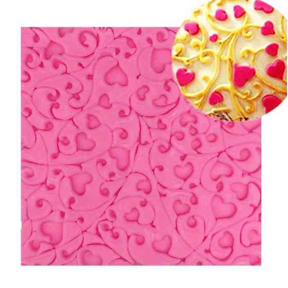 Молд силіконовий Сердечка універсальний 95 на 95 мм рожевий Київ