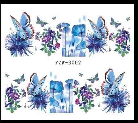 Наклейки для нігтів "Квіточки з метеликами" YZW-3002 Київ