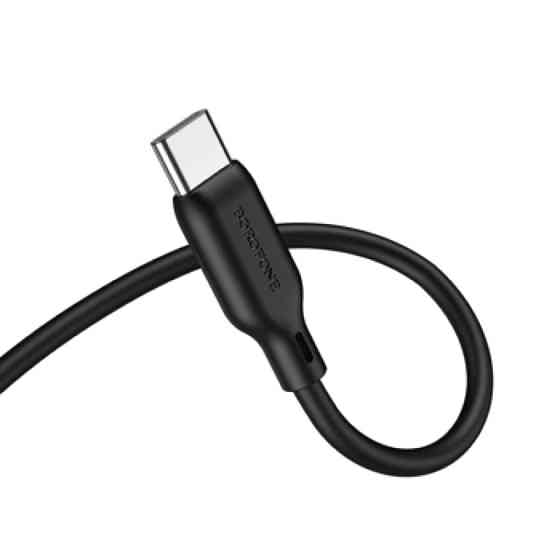 Аудiо кабель BOROFONE BL18 Type-C silicone цифровий audio conversion cable, колір чорний BL18CB Одеса