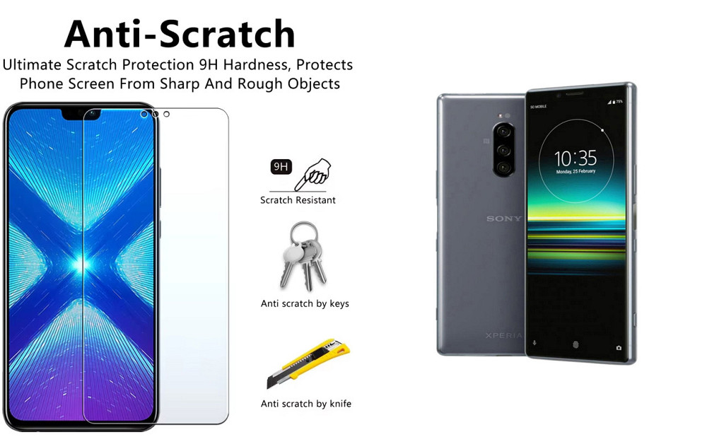 Защитное стекло NeoGlass для Sony Xperia 1 J9110 – ультрапрозрачное и устойчивое Киев - изображение 1