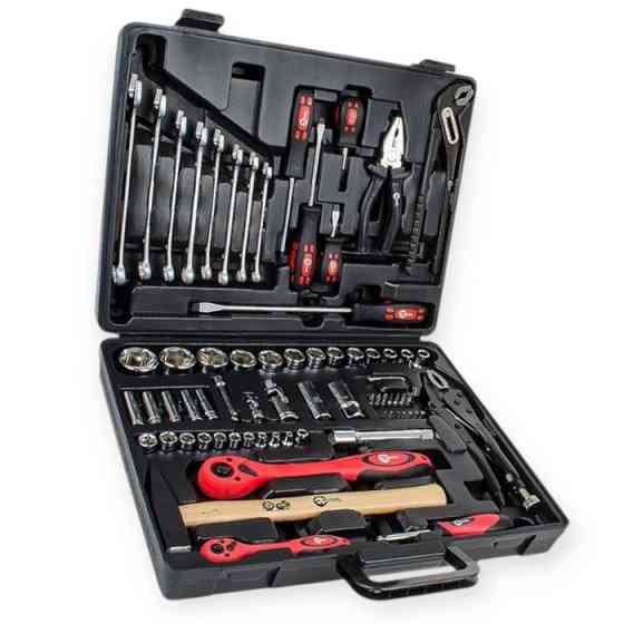 Набір інструменту 1/2", 1/4" 72 шт з бітами, ключами, молоток, кліщі Мукачево
