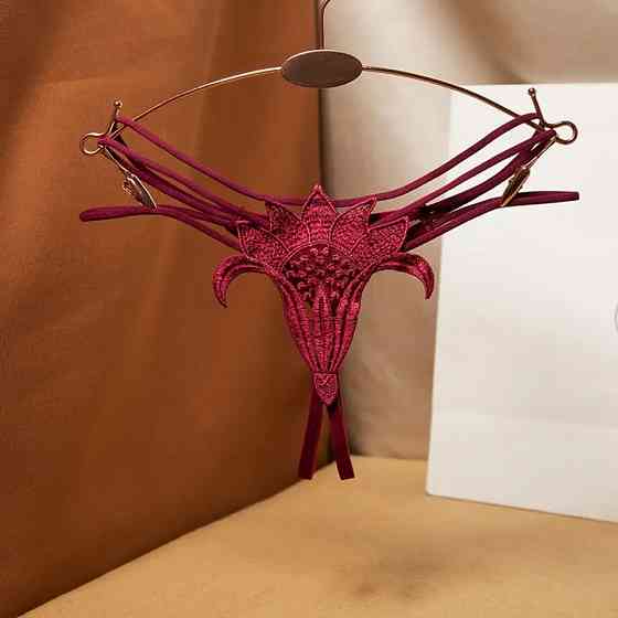 Трусики с разрезом женские эротические 44 бордовый Киев