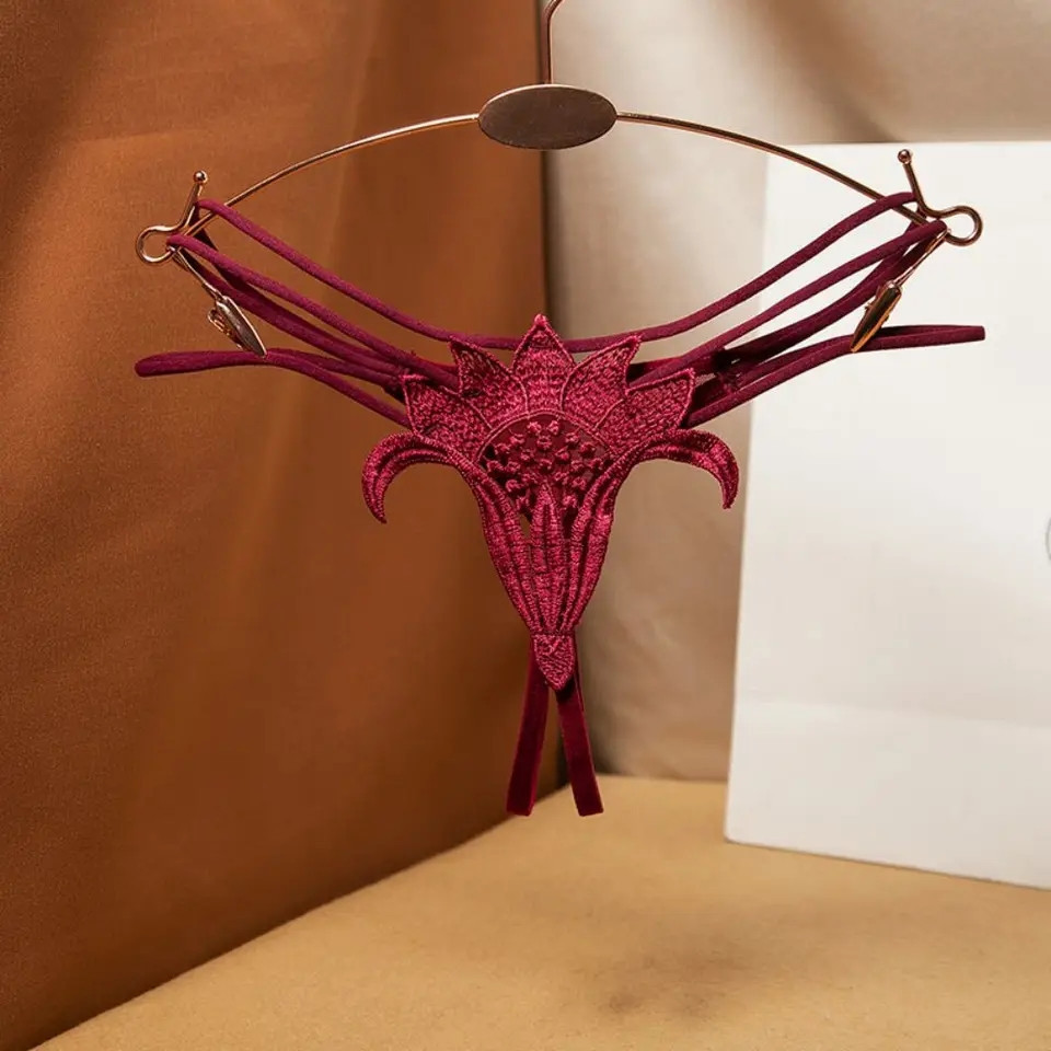 Трусики с разрезом женские эротические 44 бордовый Киев - изображение 1