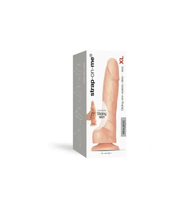 Реалістичний фалоімітатор Strap-On-Me Sliding Skin Realistic Dildo Vanille - XL, ефект рухливої шкір Львів - фото 8